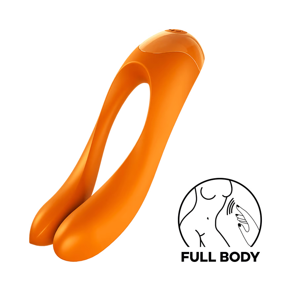 Satisfyer Candy Cane Finger Vibrator - Orange