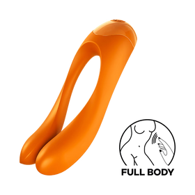 Satisfyer Candy Cane Finger Vibrator - Orange