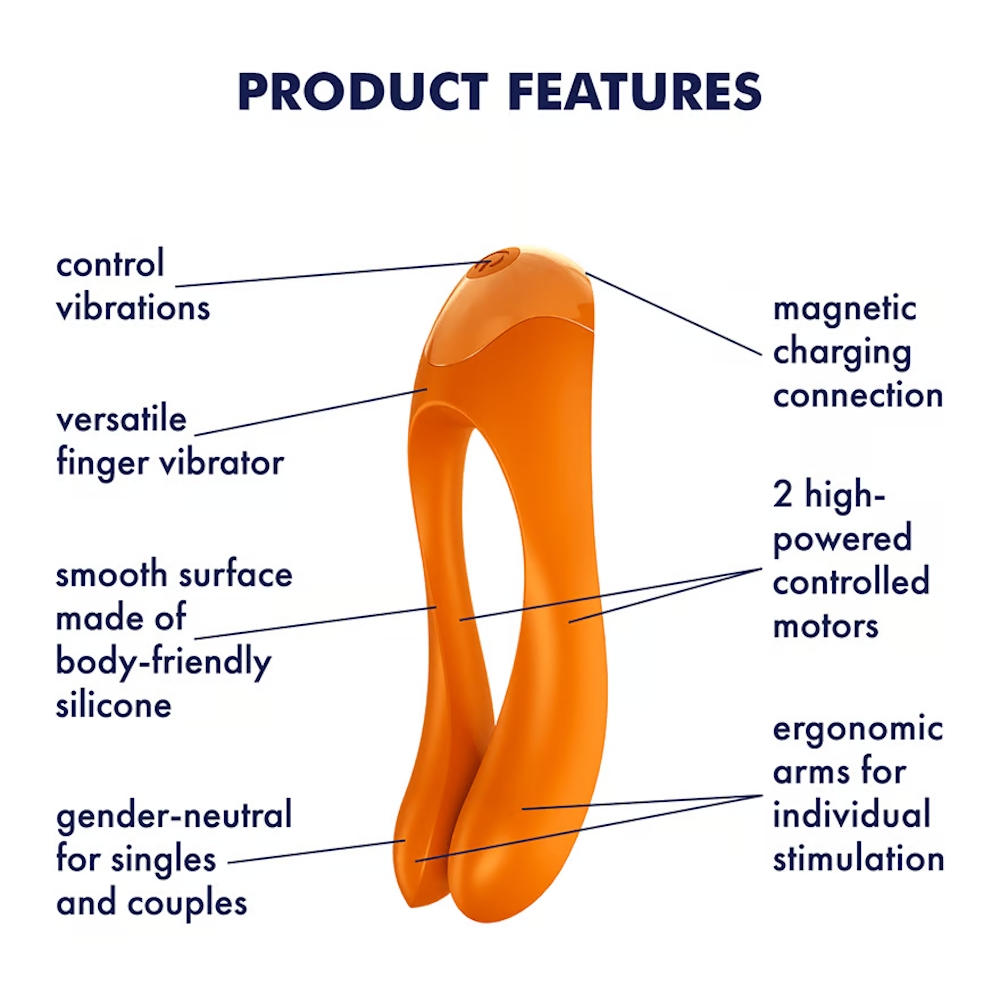 Satisfyer Candy Cane Finger Vibrator - Orange