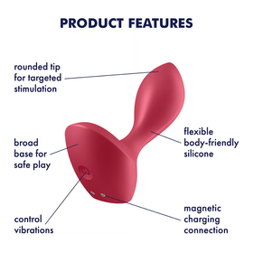 Satisfyer Backdoor Lover Plug Vibrator - Red