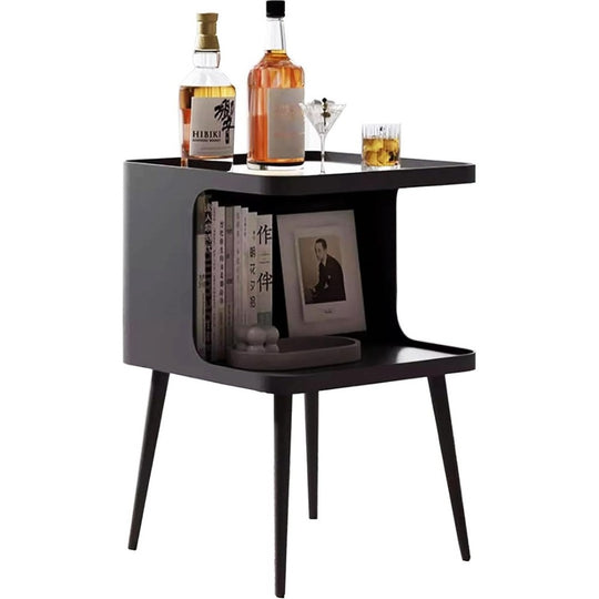 Metal Bedside Table - Black