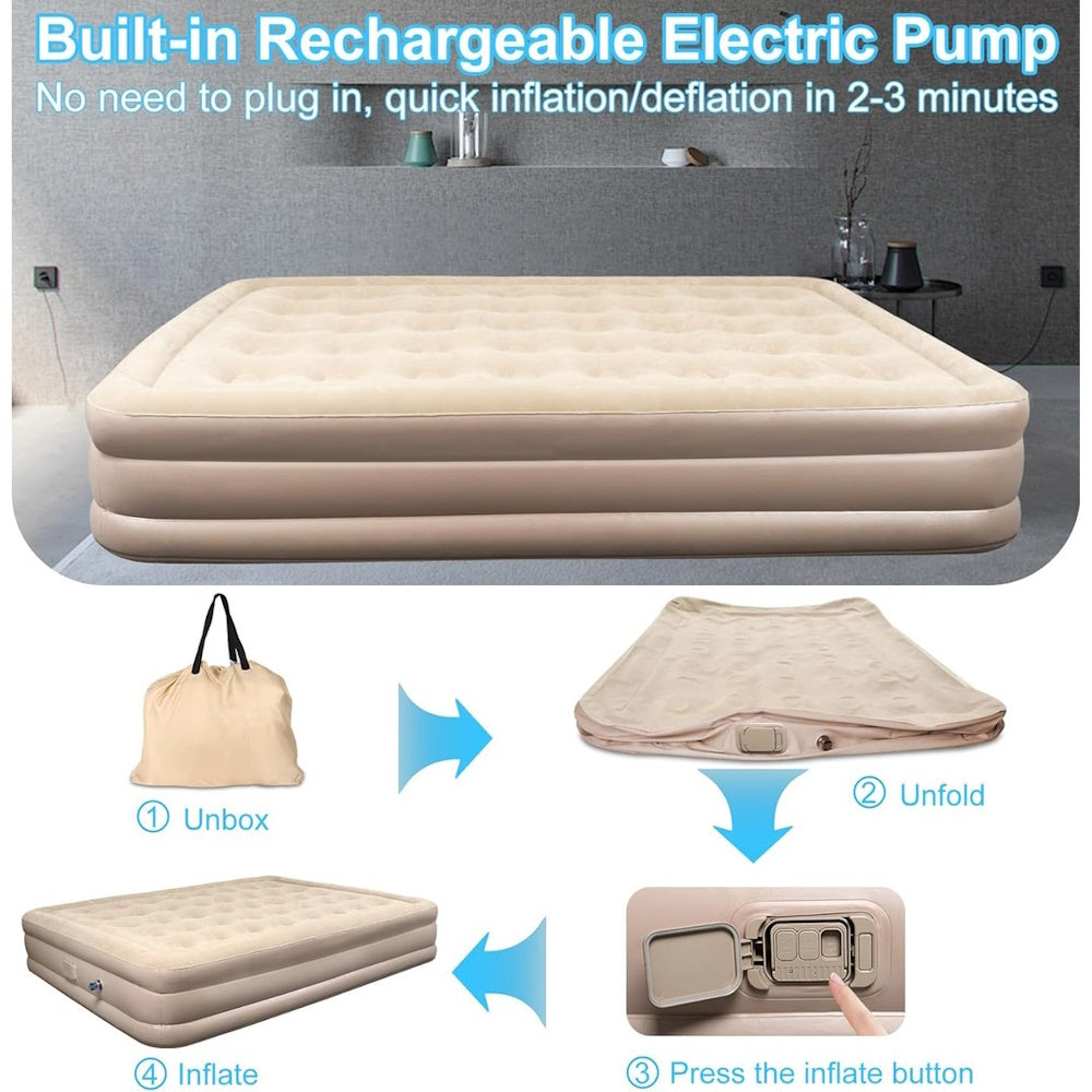 Automatic Inflatable Air Mattress with Built-In Pump