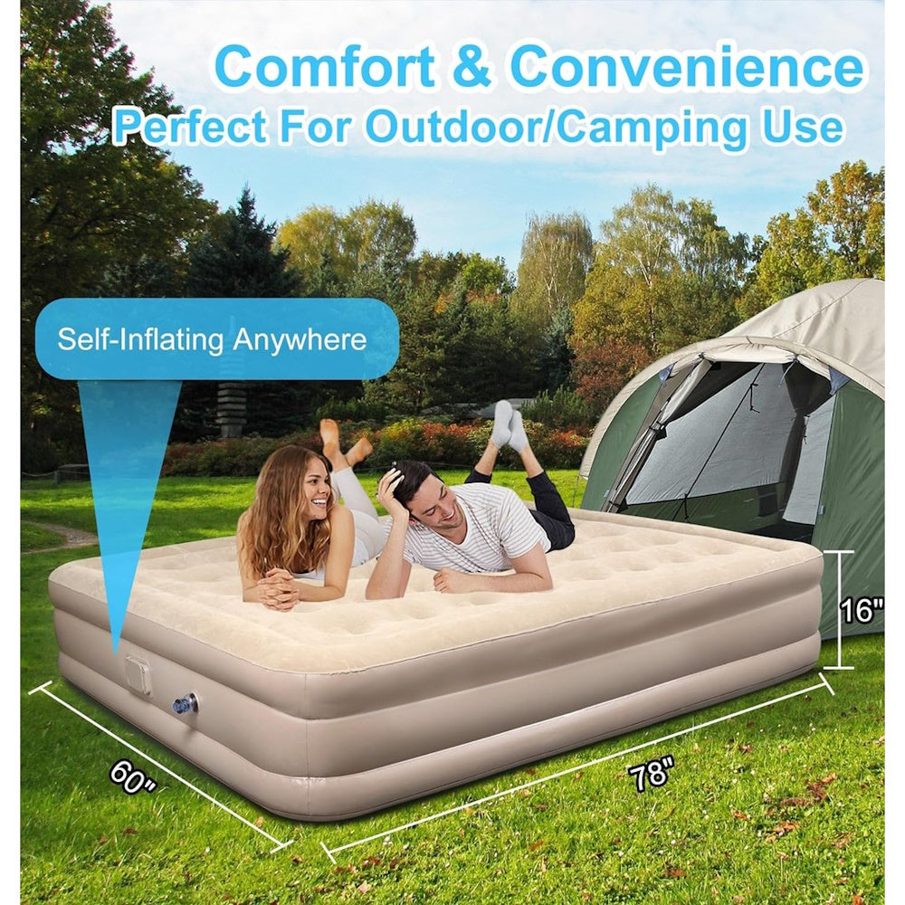 Automatic Inflatable Air Mattress with Built-In Pump