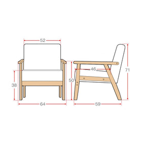 Wood Frame Fabric Single Accent Chair