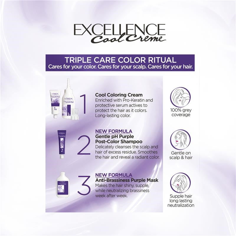 L'Oréal Paris EXCELLENCE Cool Creme Triple Care Colour - 7.11 Ultra Ash Blonde