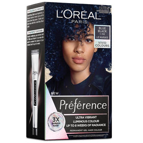 L'Oréal Paris Préférence VIVIDS Permanent Gel Hair Colour - Blue Black 1.102 Le Marais