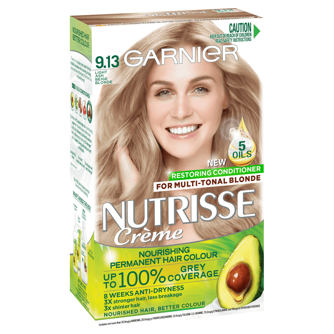 GARNIER Nutrisse Crème Permanent Hair Colour - 9.13 Beige Blonde