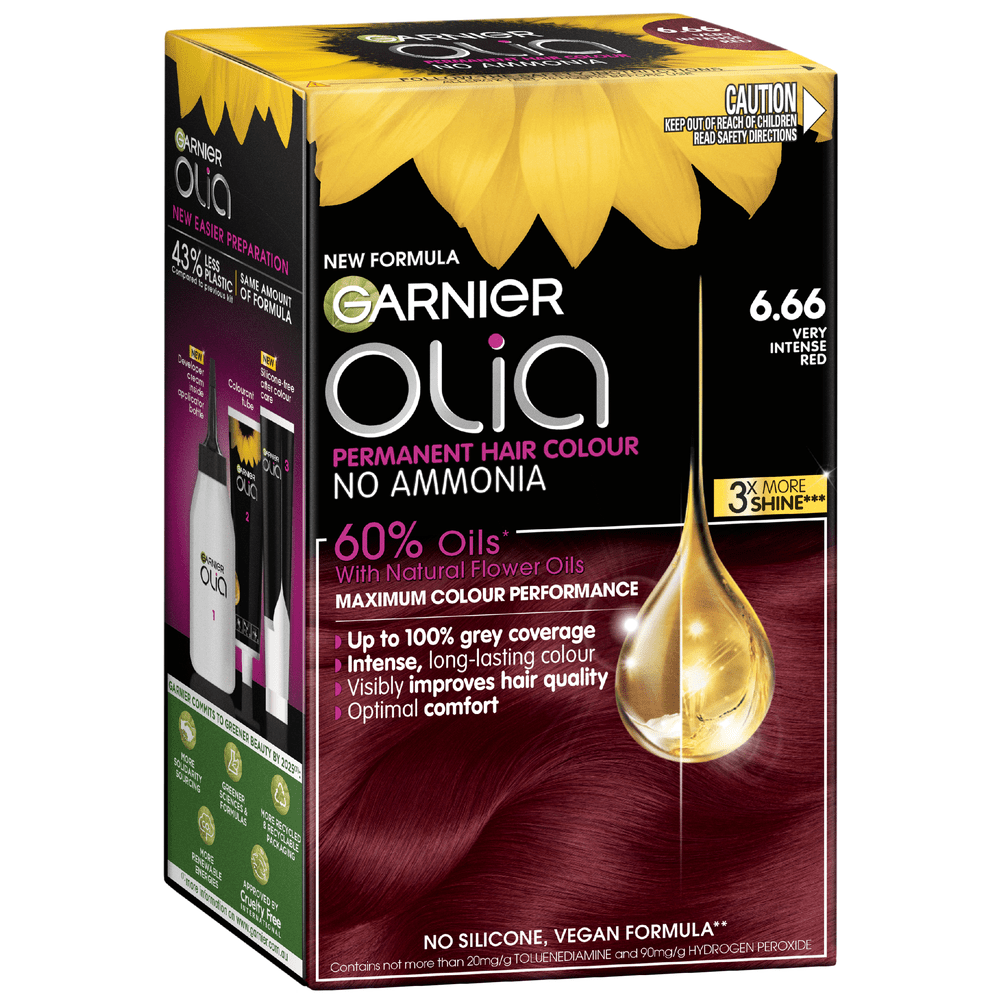 GARNIER Olia Permanent Hair Colour - 6.66 Very Intense Red