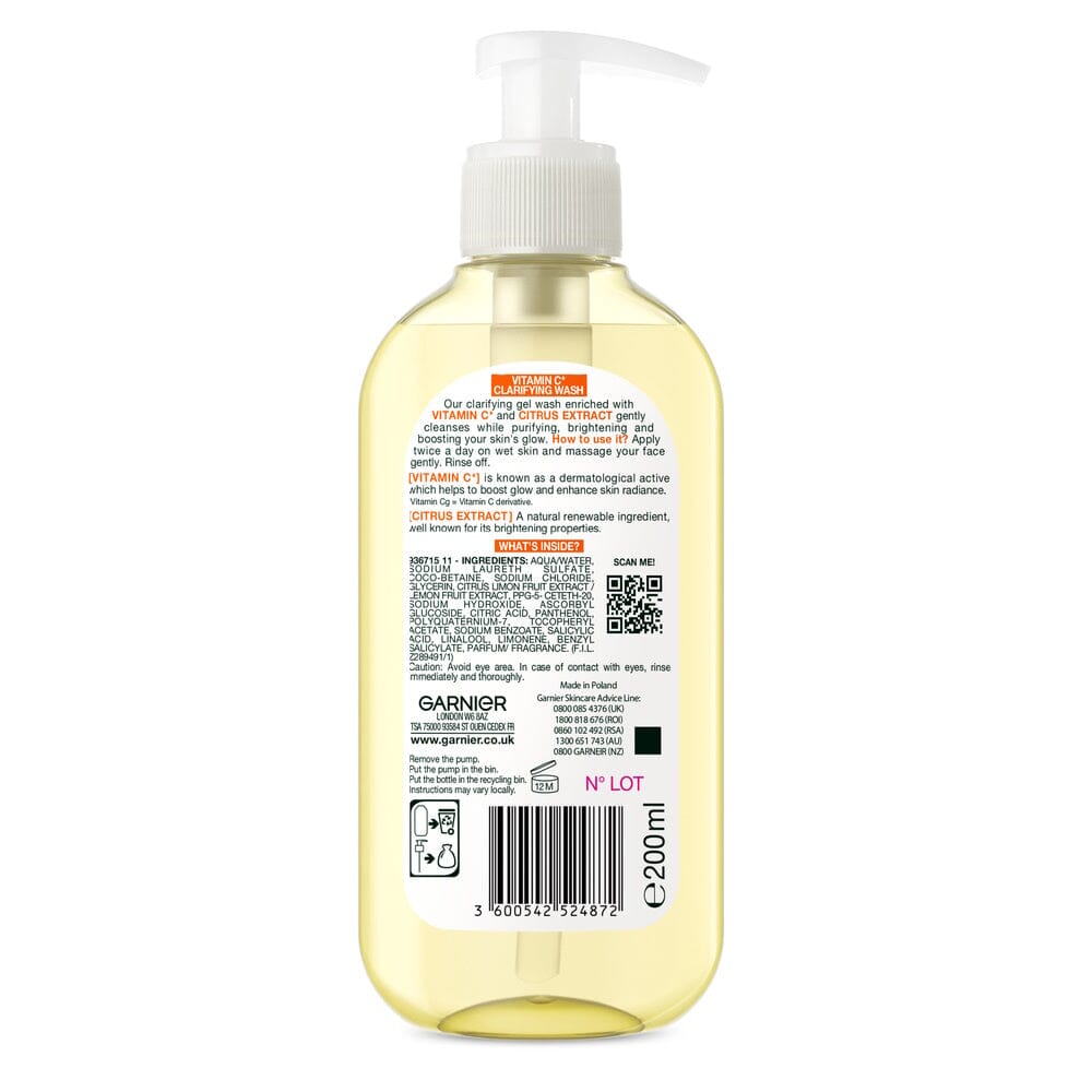 GARNIER Vitamin C Clarifying Wash 200mL