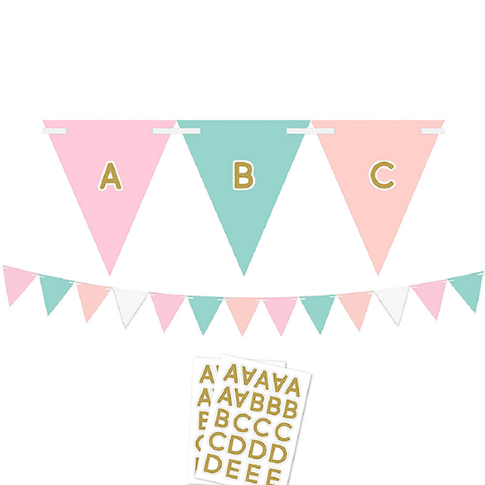 Pastel Customizable Pennant Banner Paper