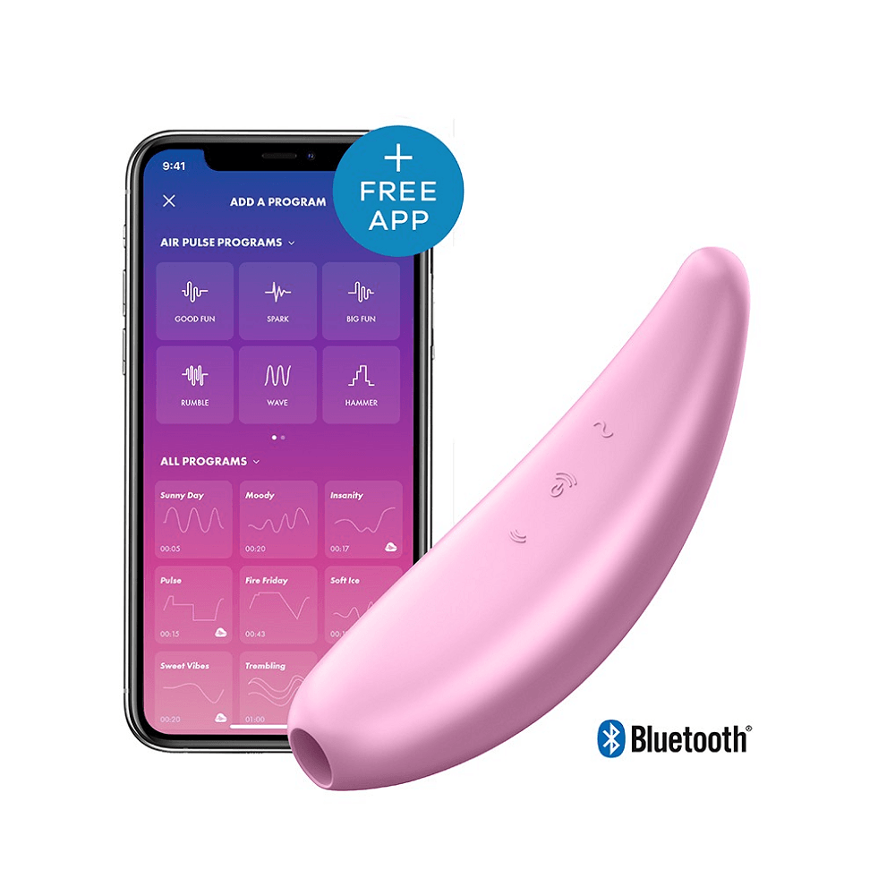 Satisfyer Curvy 3+ Bluetooth Clitoral Sucking Vibrator - Pink