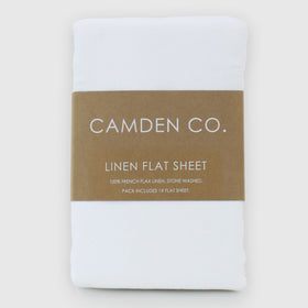 Camden Co. French Flax Linen Flat Sheet - King Size