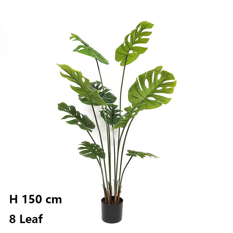 Artificial Plastic Tropical Palm Tree - Monstera