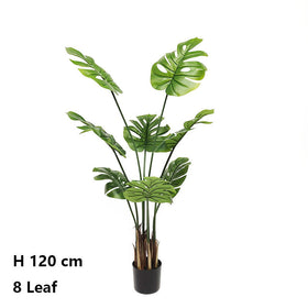 Artificial Plastic Tropical Palm Tree - Monstera