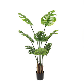 Artificial Plastic Tropical Palm Tree - Monstera