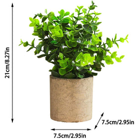 Mini Potted Artificial Plastic Green Plants - Luohan