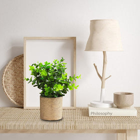 Mini Potted Artificial Plastic Green Plants - Luohan