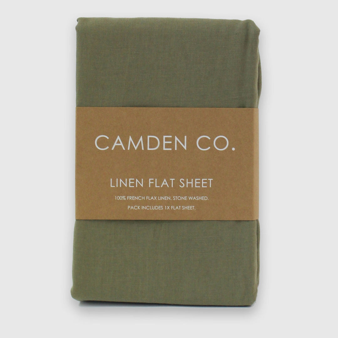 Camden Co. French Flax Linen Flat Sheet - King Size