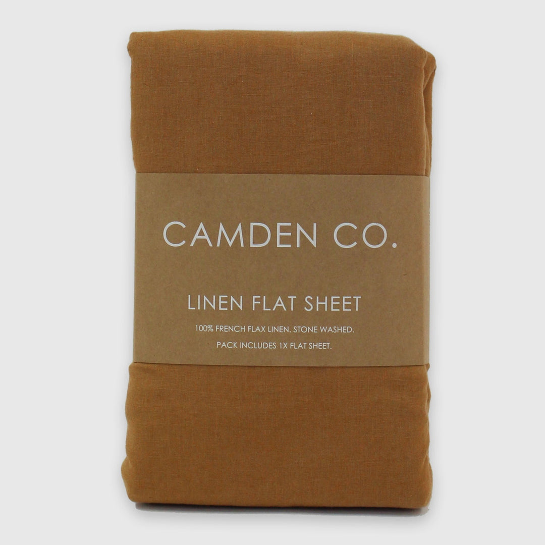 Camden Co. French Flax Linen Flat Sheet - King Size