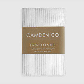 Camden Co. French Flax Linen Flat Sheet - King Size