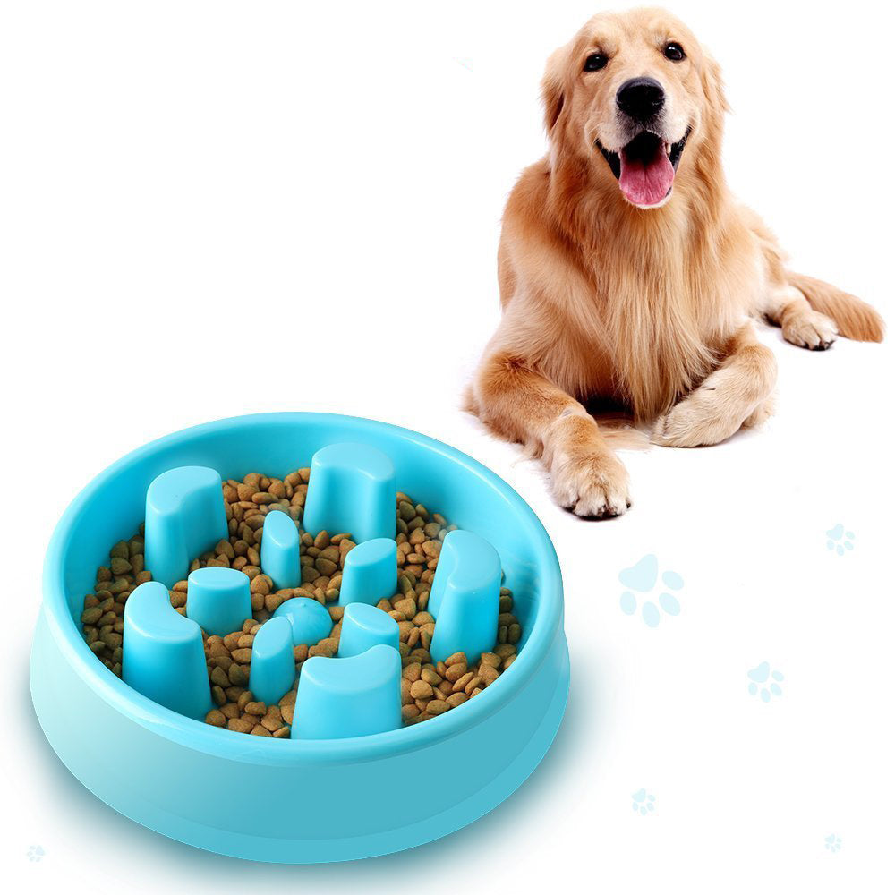 Dog Feeder Slow Eating Pet Bowl