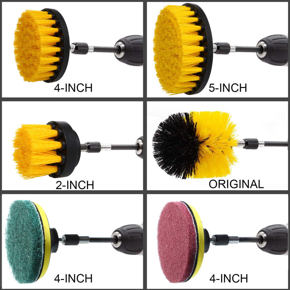 12pc Power Drill Brush Scrub Pads Set