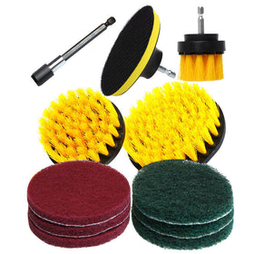 12pc Power Drill Brush Scrub Pads Set