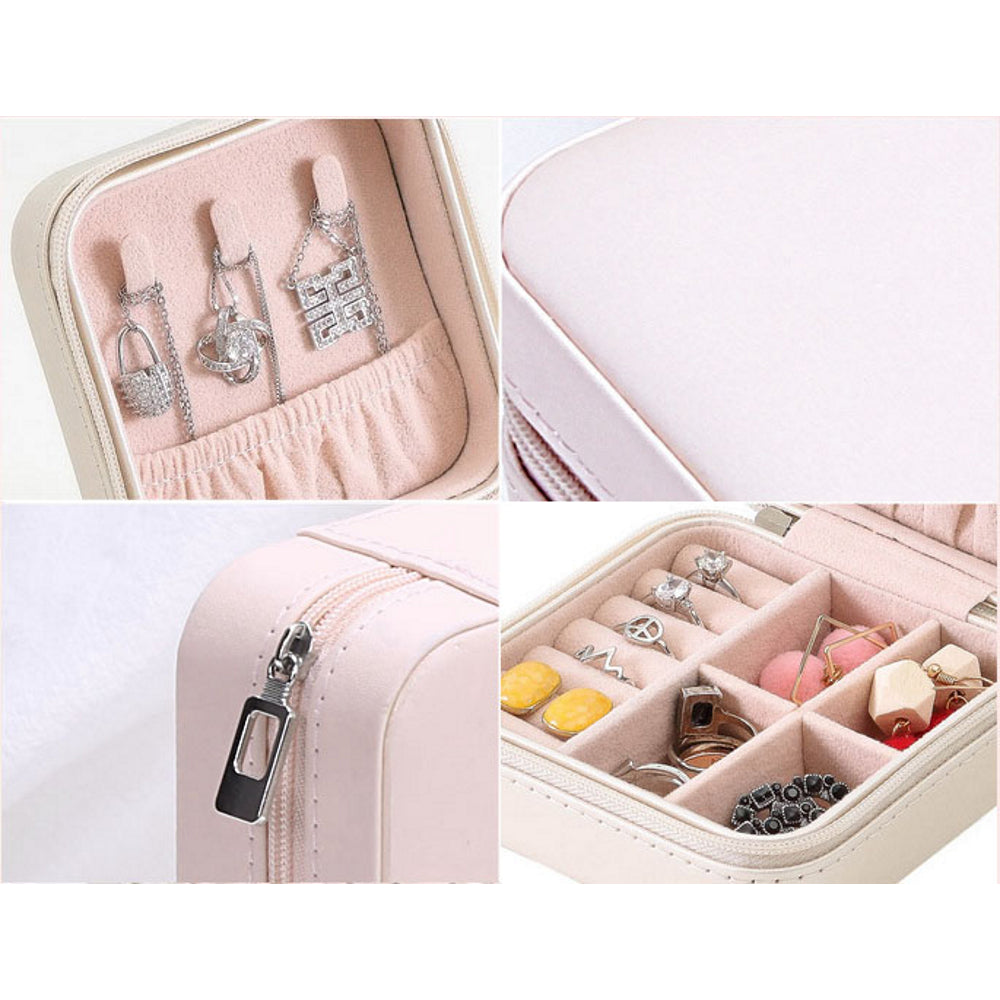 Portable Faux PU Leather Jewelery Storage