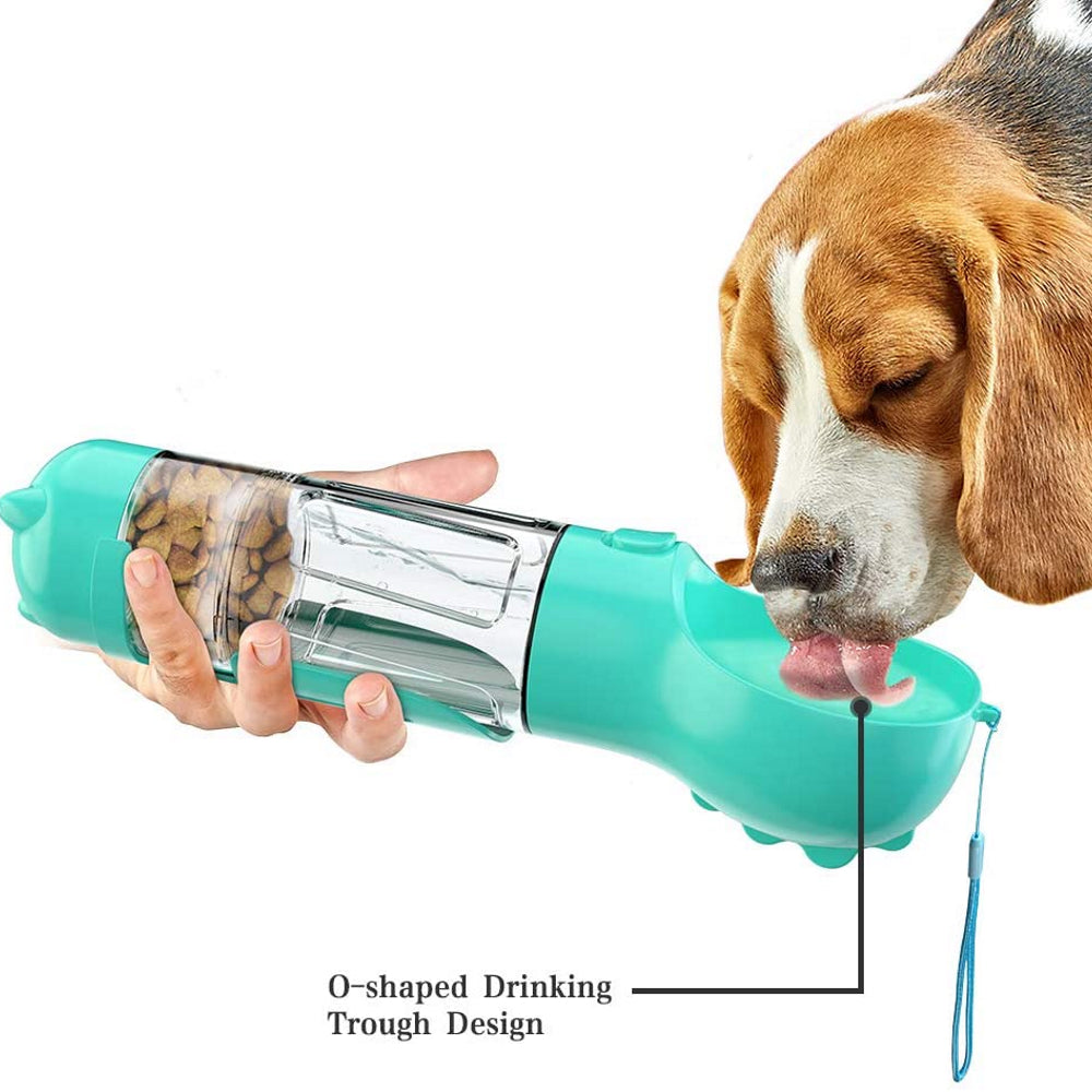 Portable Dog Water Dispenser with Food Container 300mL