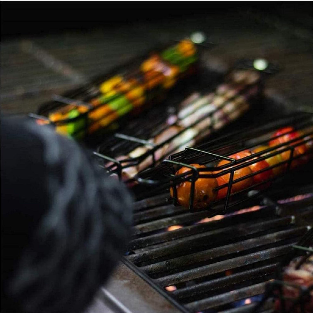 BBQ Grill Long Handle Sausage/Vegetable Basket