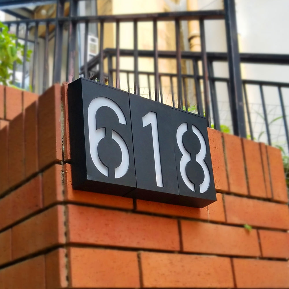 LED Outdoor Solar House Number Light Sign