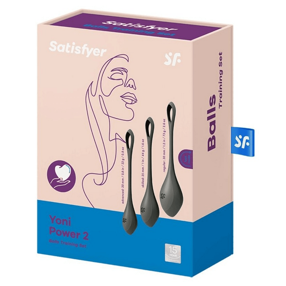 Satisfyer Yoni Power 2 Balls Training Set - Black