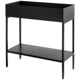 2 Tier Metal Plant Stand Displaying Shelf - Black