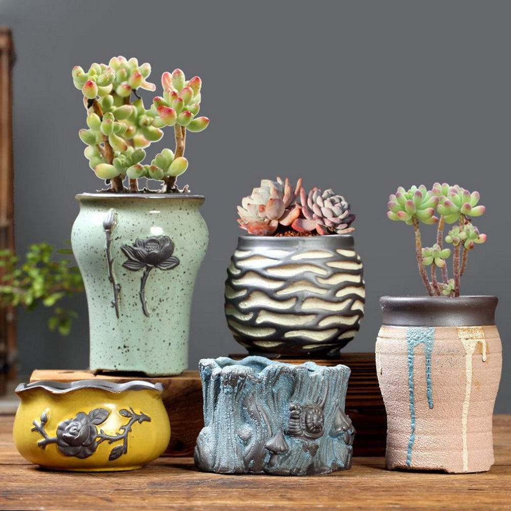 5pk Elegant Garden Small Succulent Plant Pots