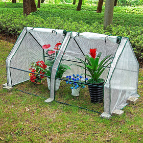 Mini Garden Plant Greenhouse with Roll Up Curtain Door 180cm