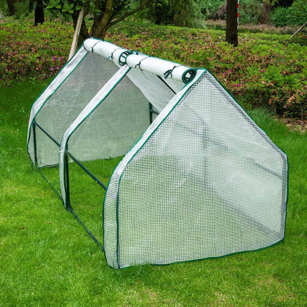 Mini Garden Plant Greenhouse with Roll Up Curtain Door 180cm