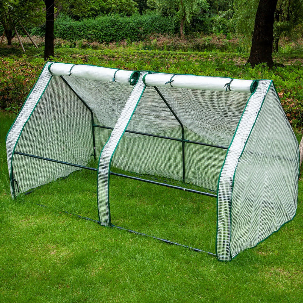 Mini Garden Plant Greenhouse with Roll Up Curtain Door 180cm