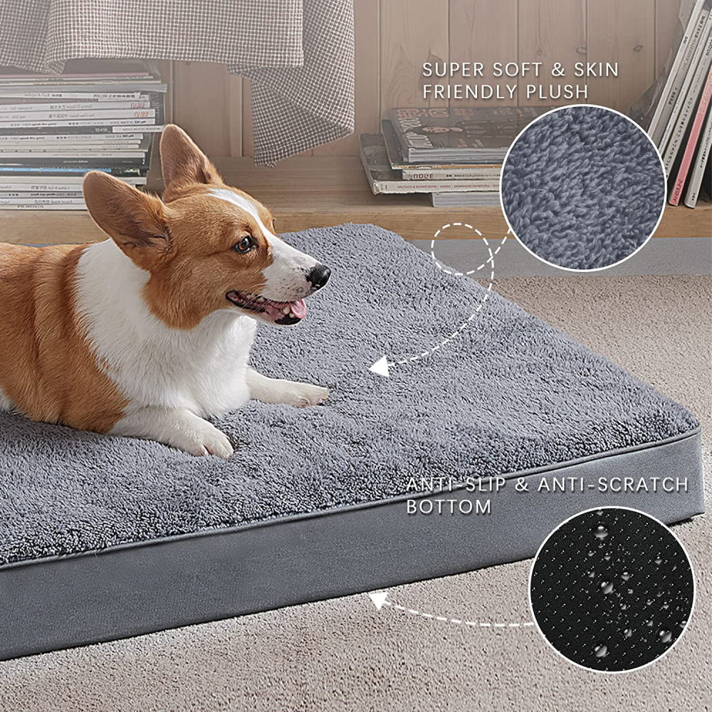 Egg-Crate Foam Dog Bed with Removable Washable Cover (Large)