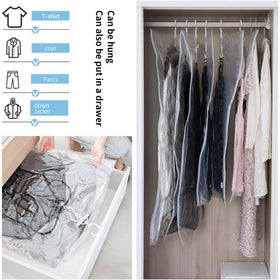 2pk Hanging Vacuum Bag Clothes Storage Cover - 67x90 cm