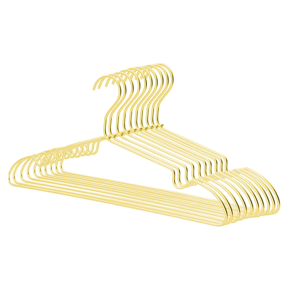 10pk Heavy Duty Aluminum Alloy Coat Hangers - Gold