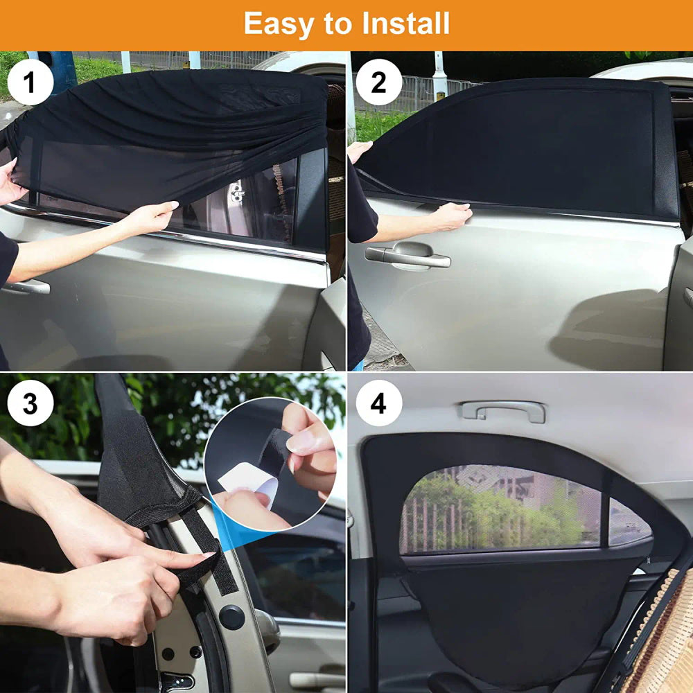 2pk Breathable Zip Retractable Mesh Rear Window - SUV