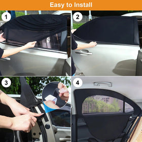 2pk Breathable Zip Retractable Mesh Rear Window - Sedan