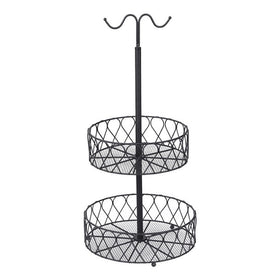 2-Tier Fruit Basket Bowl with Banana Hanger