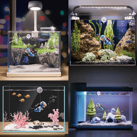 2pk Blue Diver Micro Fish Tank Aquarium Ornament