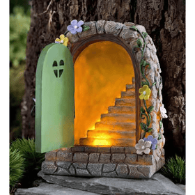 Miniature Fairy Garden Solar LED Stone Door