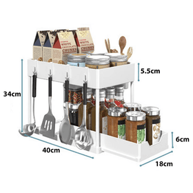 2-Tier Kitchen/Under-Sink Slim Pull Out Sliding Storage