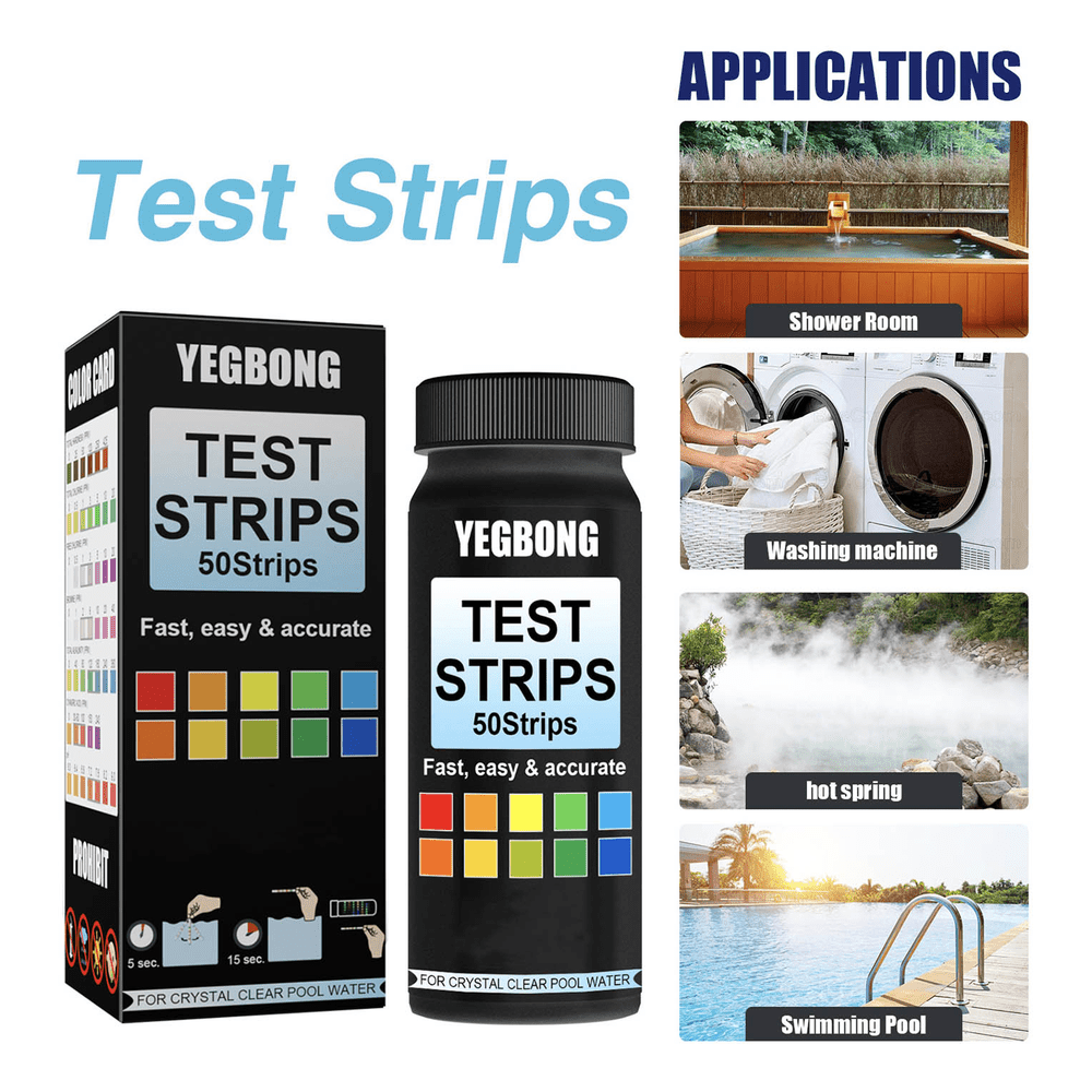 3in1 Swimming Pool & Spa Water Test Strips - 50 Strips