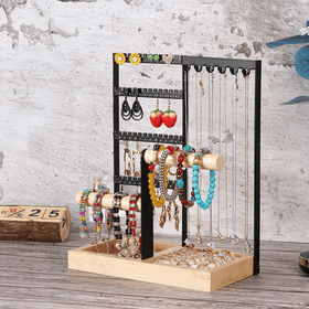 4-Tier Hanging Jewelry Organizer Stand Holder