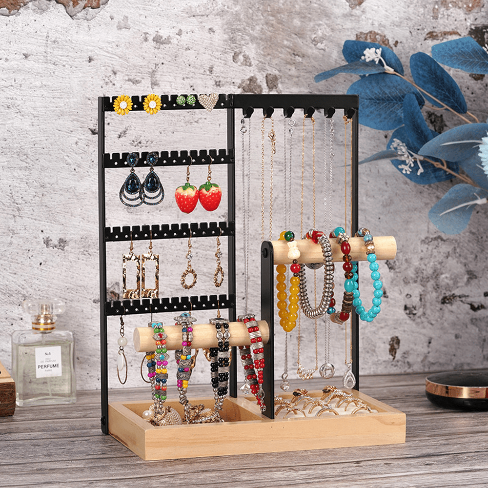 4-Tier Hanging Jewelry Organizer Stand Holder