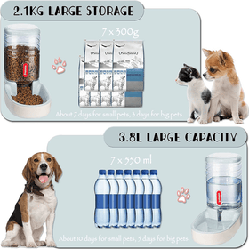 3.8L Auto Food Feeder and Water Dispenser Set